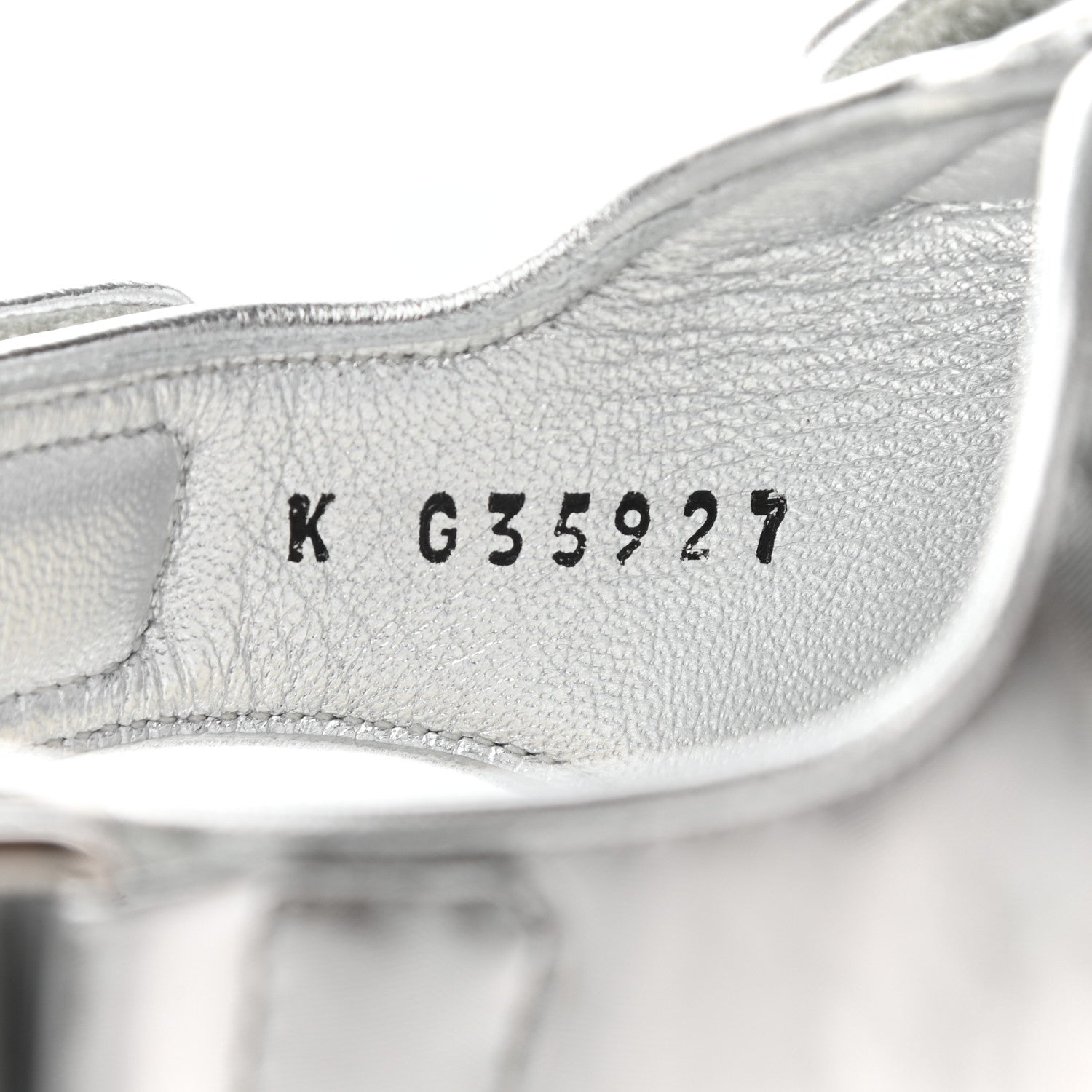 Chanel Laminated Calfskin Velcro Dad Sandals 38 Silver 8 of 9