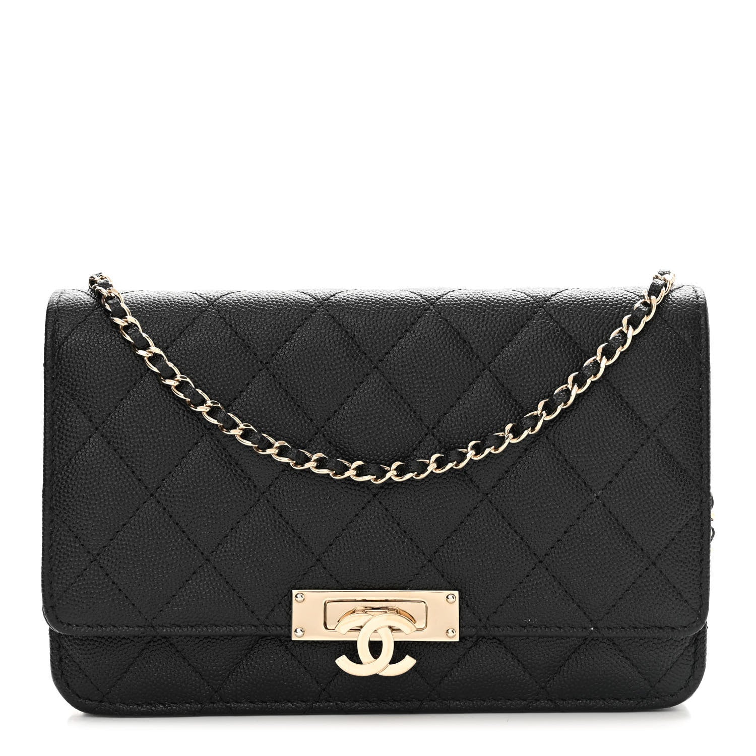 Chanel Caviar Quilted Golden Class Wallet On Chain WOC Black 1 of 12