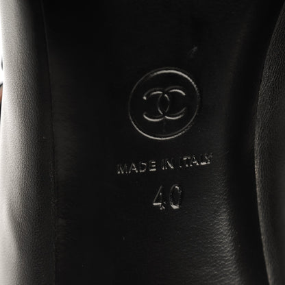 Chanel Patent Calfskin Lambskin Pumps 40 Black 7 of 8