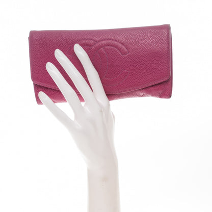 Chanel Caviar CC Flap Clutch Wallet Pink 2 of 7