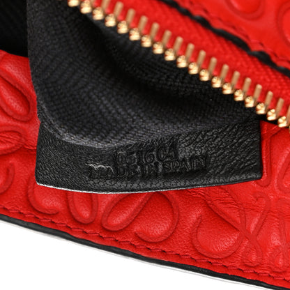 Loewe Calfskin Embossed Mini Repeat T Crossbody Bag Red 7 of 10
