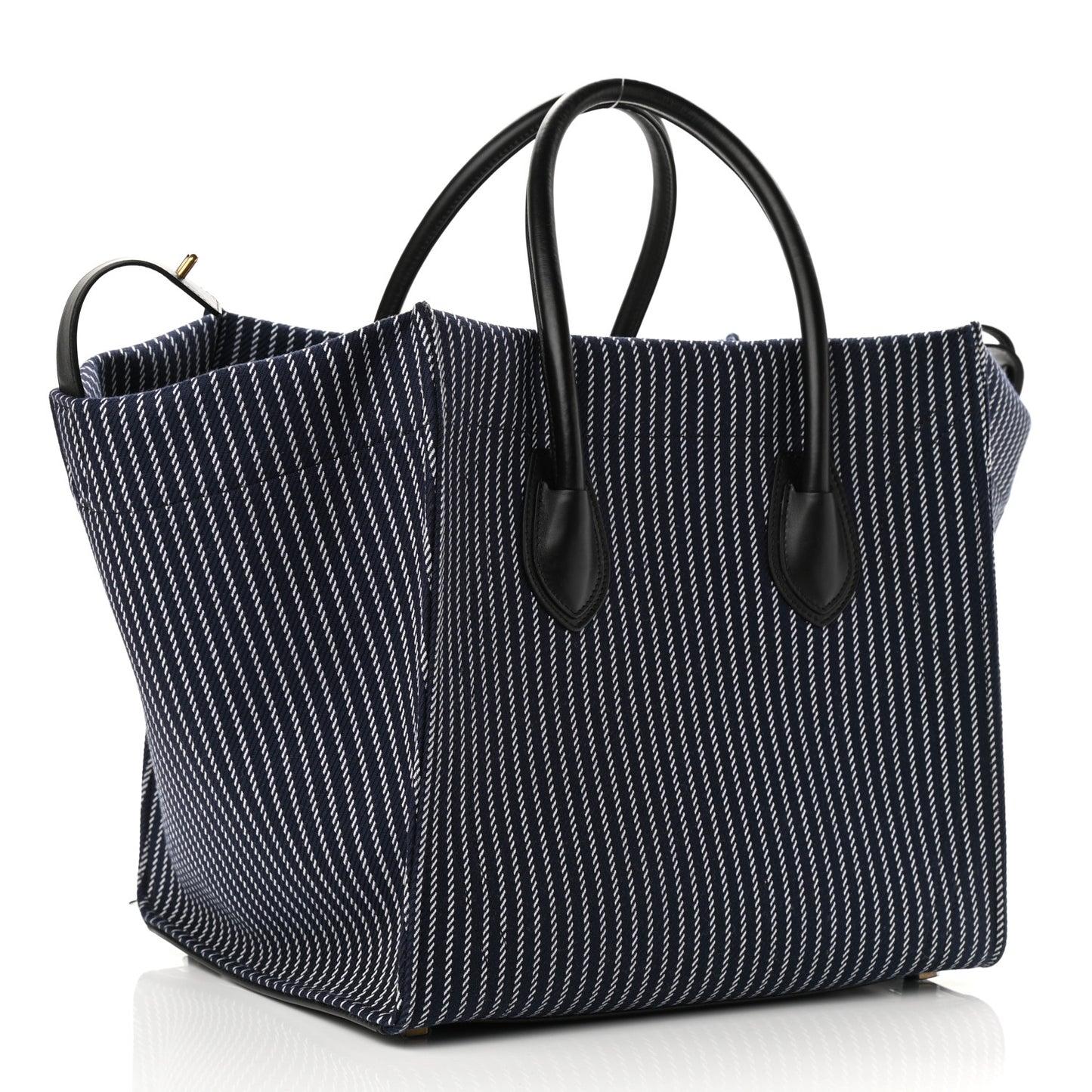 Cotton Canvas Striped Medium Phantom Luggage Navy White