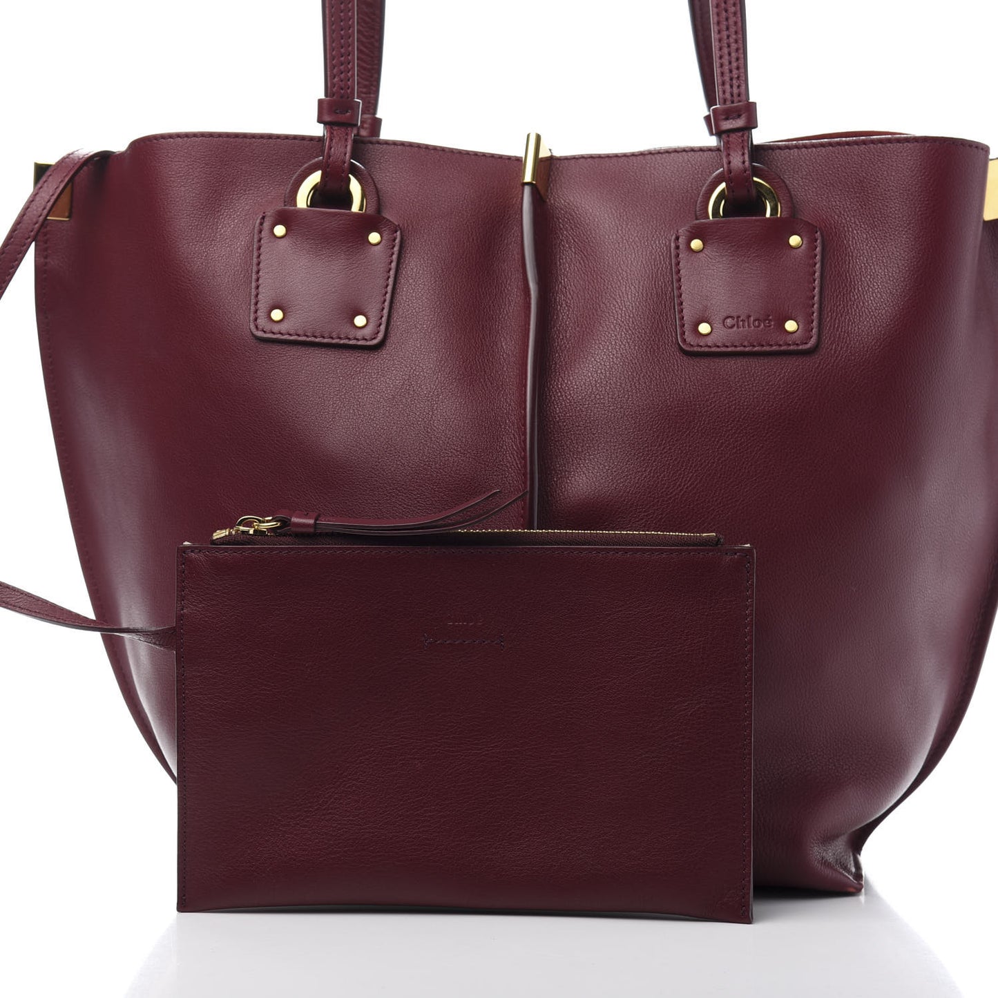 Smooth Calfskin Medium Vick Tote Burnt Brown
