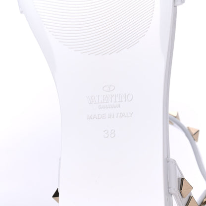 Valentino Garavani PVC Jelly Rockstud Caged Sandals 38 Optic White 7 of 12