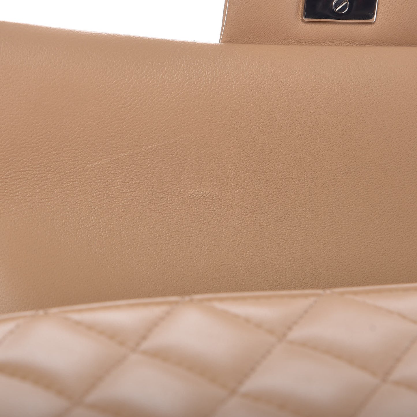 Lambskin Quilted Mini Rectangular Flap Beige