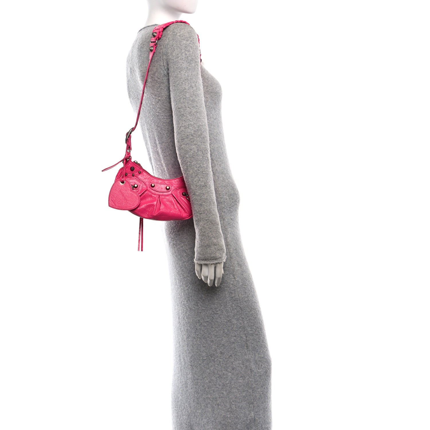 Balenciaga Agneau Arena Le Cagole Shoulder Bag XS Violet Fuxia 2 of 11