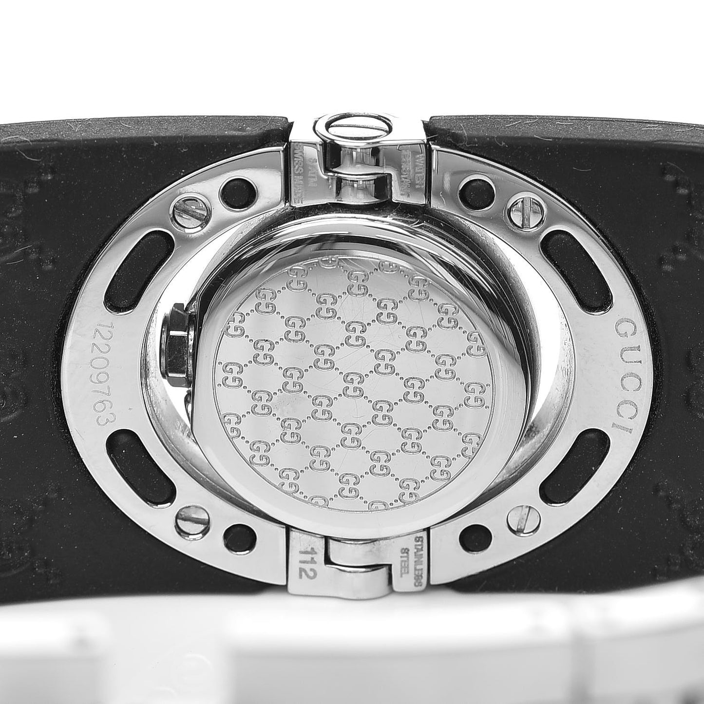 Stainless Steel Rubber 23mm Twirl Quartz Watch Black