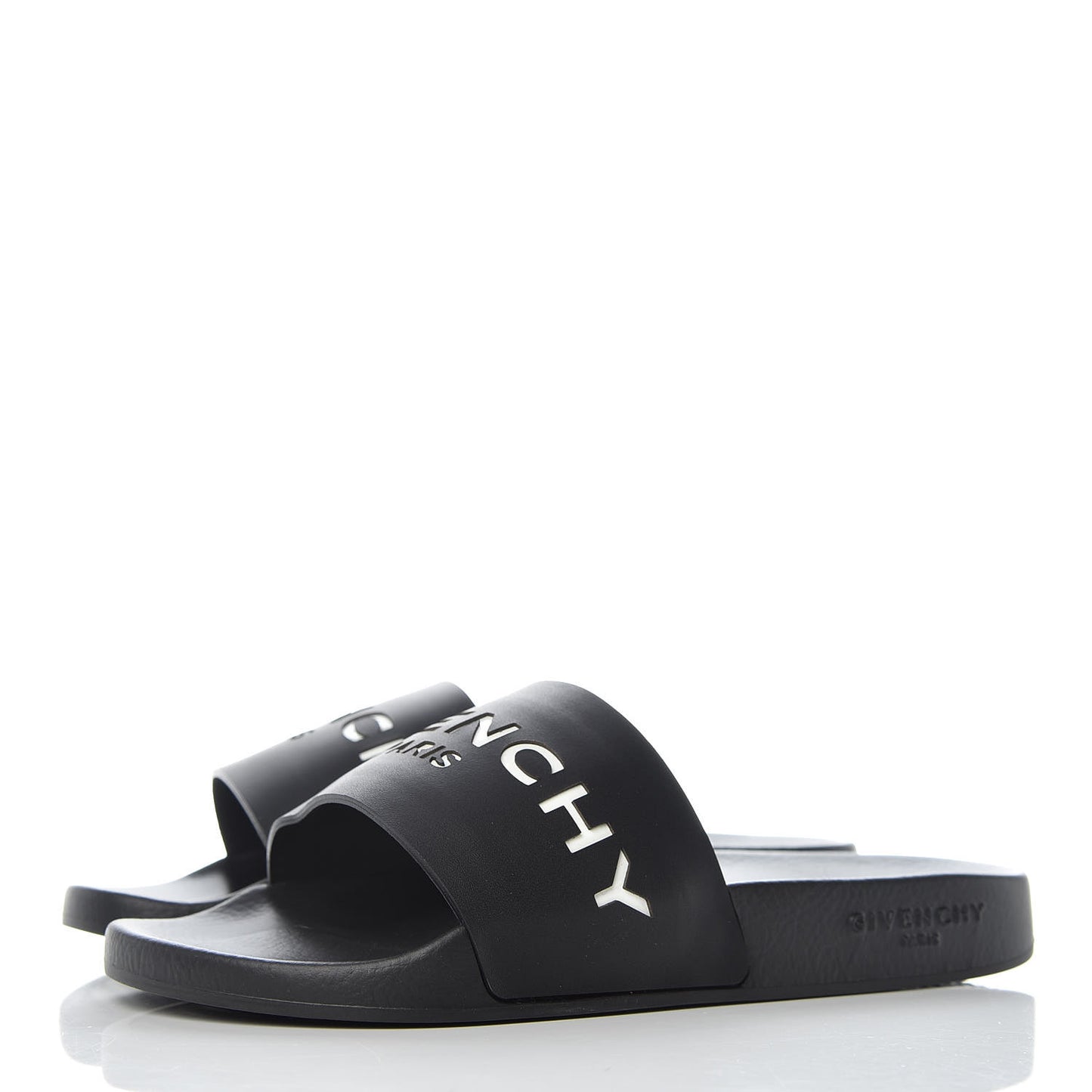 Calfskin Logo Womens Pool Slide Sandals 37 Black