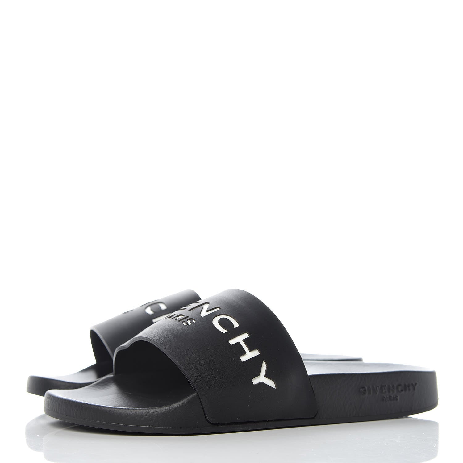 Givenchy Calfskin Logo Womens Pool Slide Sandals 37 Black 3 of 10