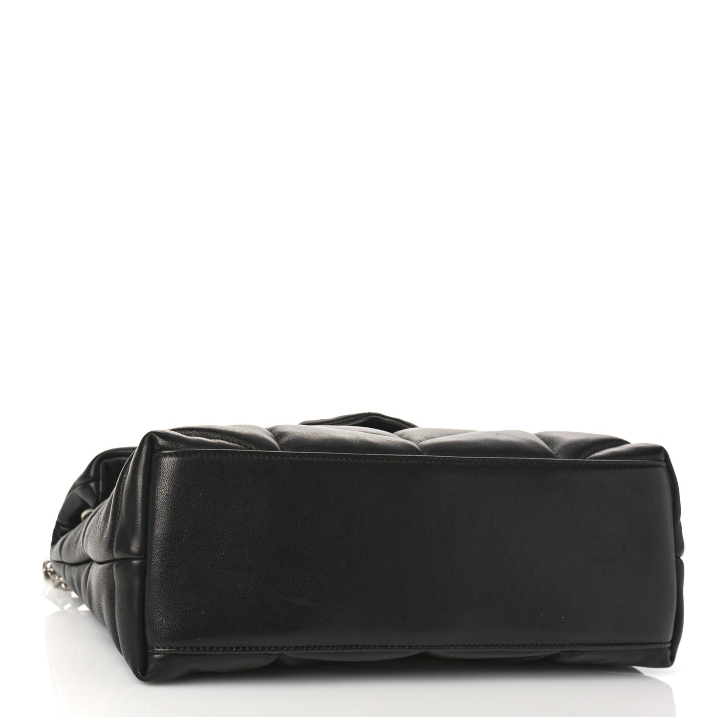 Lambskin Quilted Small Loulou Puffer Monogram Chain Satchel Black