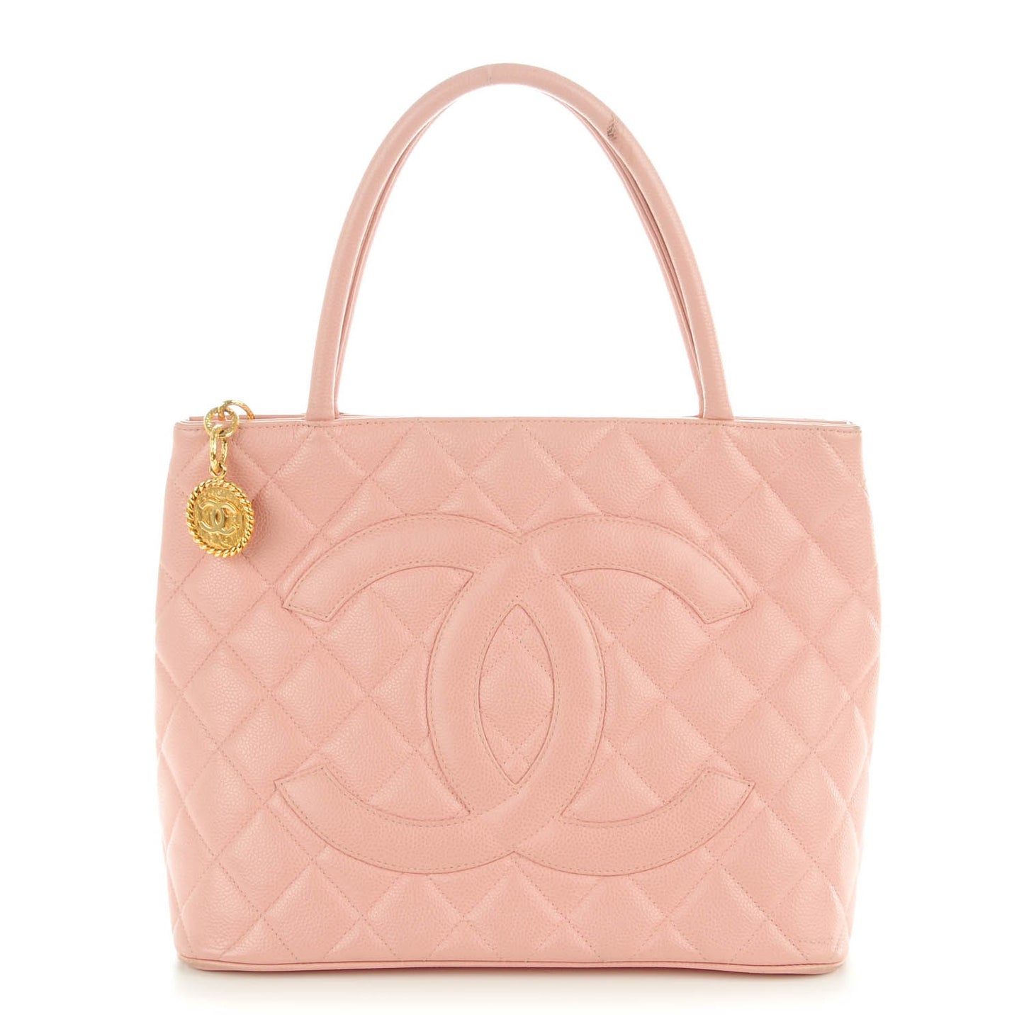 Caviar Quilted Medallion Tote Light Pink
