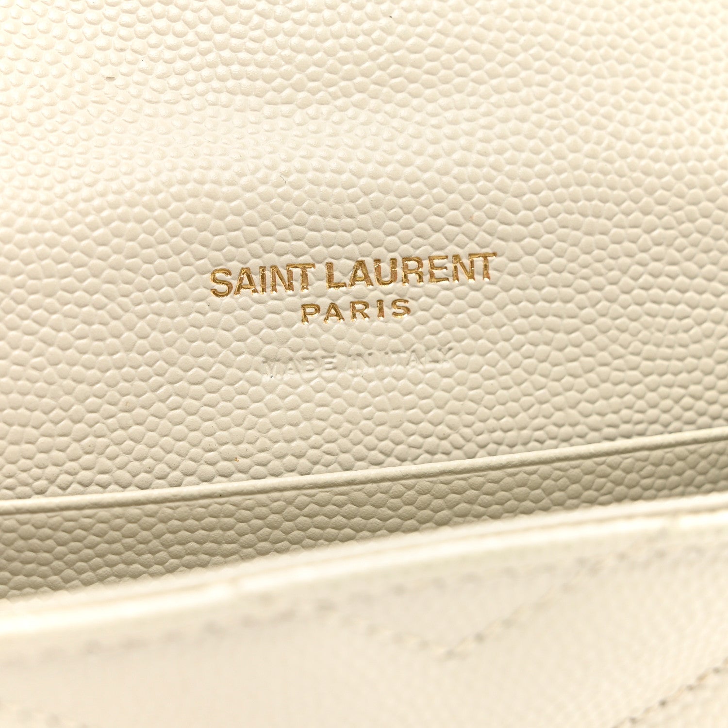 Saint Laurent Grain De Poudre Matelasse Chevron Small Monogram Envelope Wallet Crema Soft 6 of 10