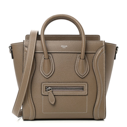 Celine Drummed Calfskin Nano Luggage Souris 1 of 11