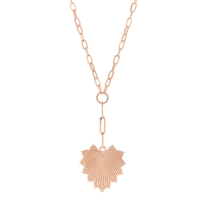 Foundrae 18K Rose Gold Oversized Love Token Extended Clip Extension Chain Necklace 1 of 5