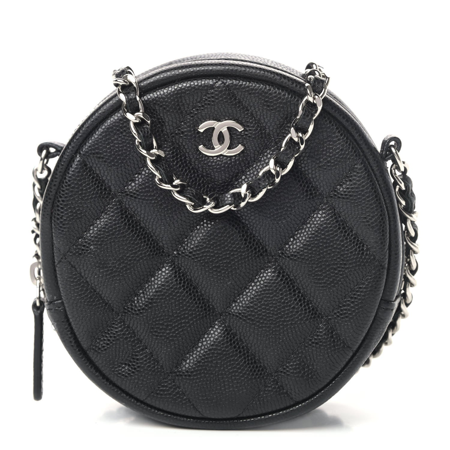 Chanel Caviar Quilted Round Clutch With Chain Black 1 of 4