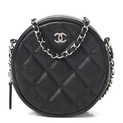 Chanel Caviar Quilted Round Clutch With Chain Black 1 of 4