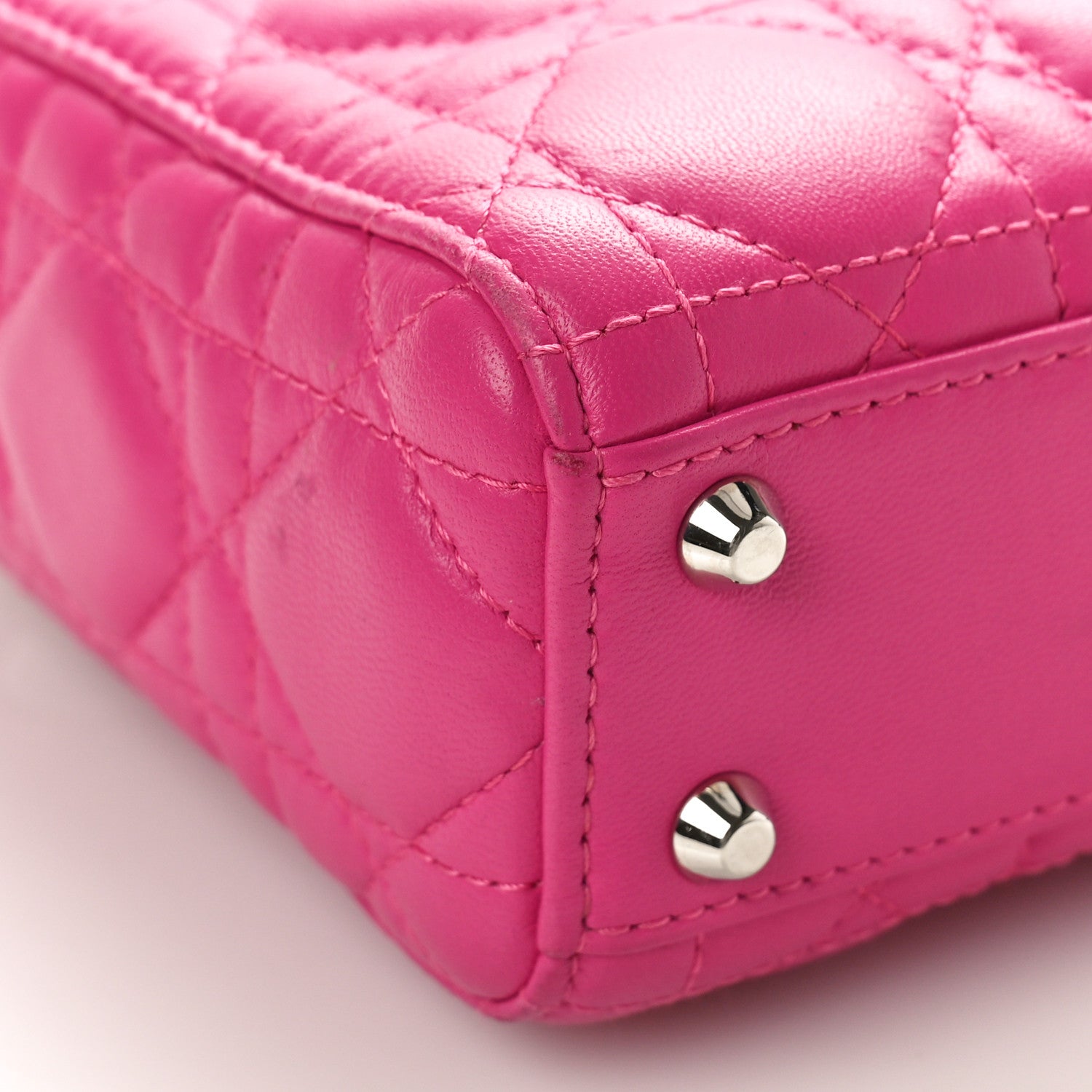 Christian Dior Lambskin Cannage Micro Lady Dior Pink 7 of 10