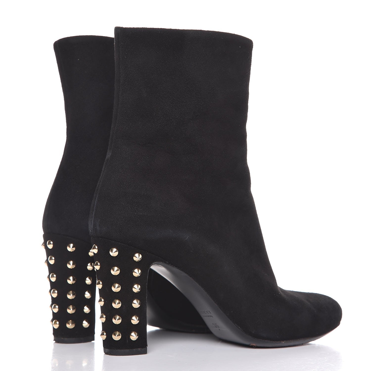 Gucci Suede Studded Melville Heel Ankle Booties 36 Black 4 of 14