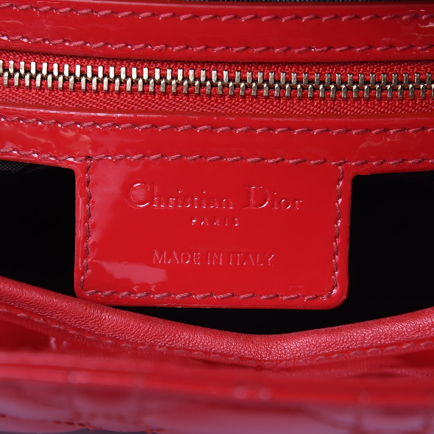 Christian Dior Patent Cannage Large Lady Dior Red 6 of 12