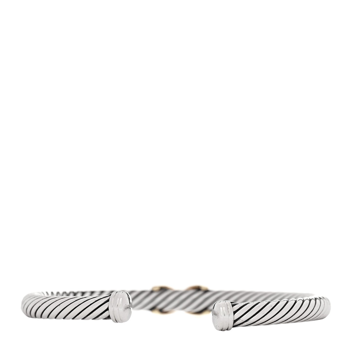 Sterling Silver 14K Yellow Gold 5mm X Station Cable Bracelet