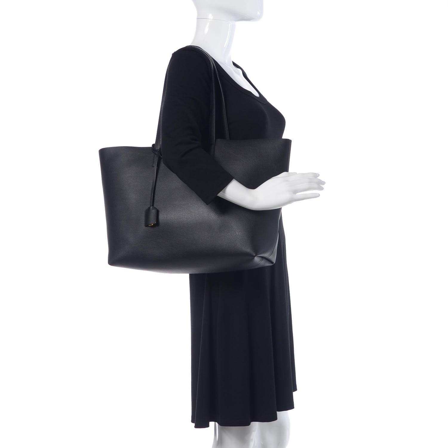 Saint Laurent Calfskin Large Shopping Tote Black 2 of 12