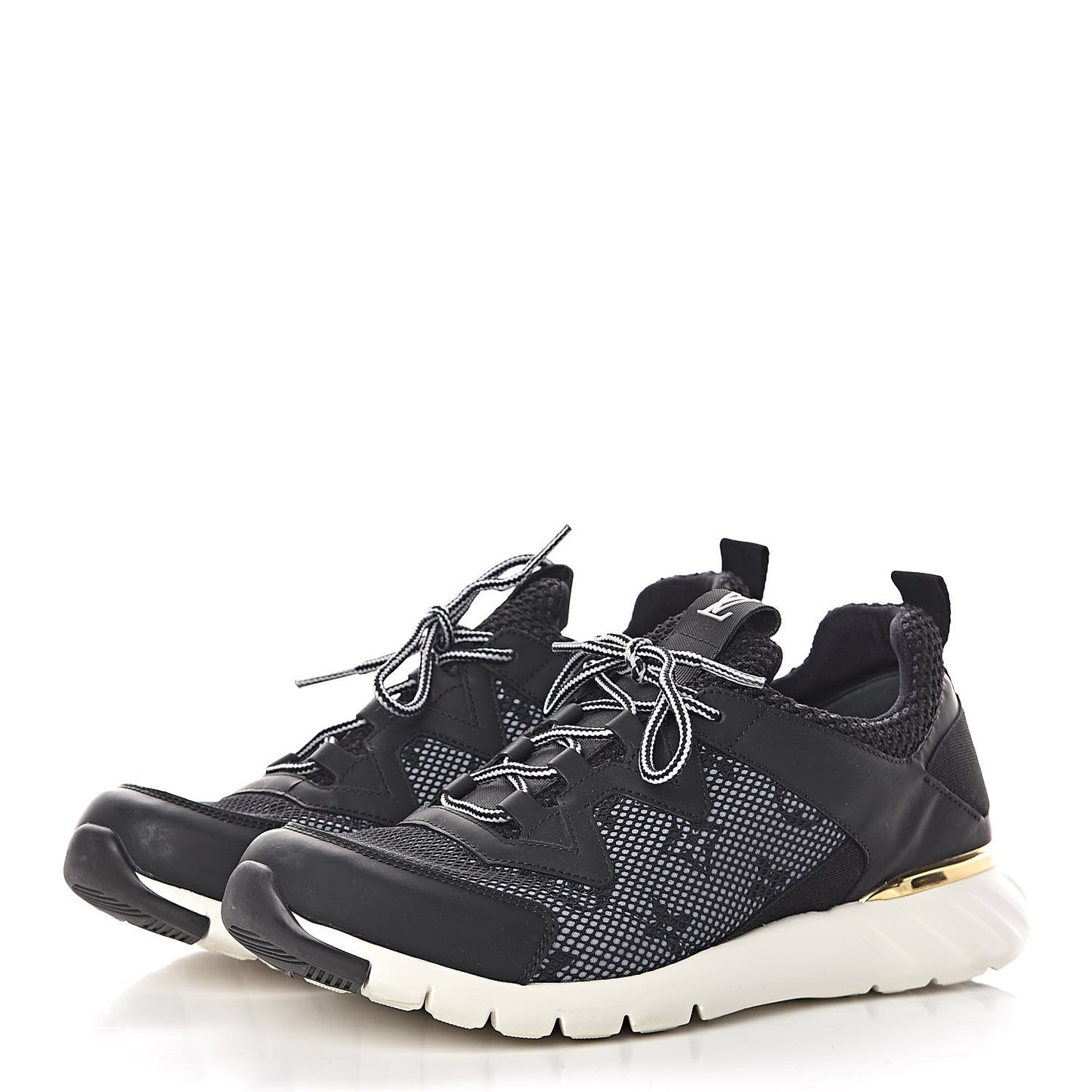 Technical Nylon Monogram Rubber Aftergame Sneakers 37.5 Black