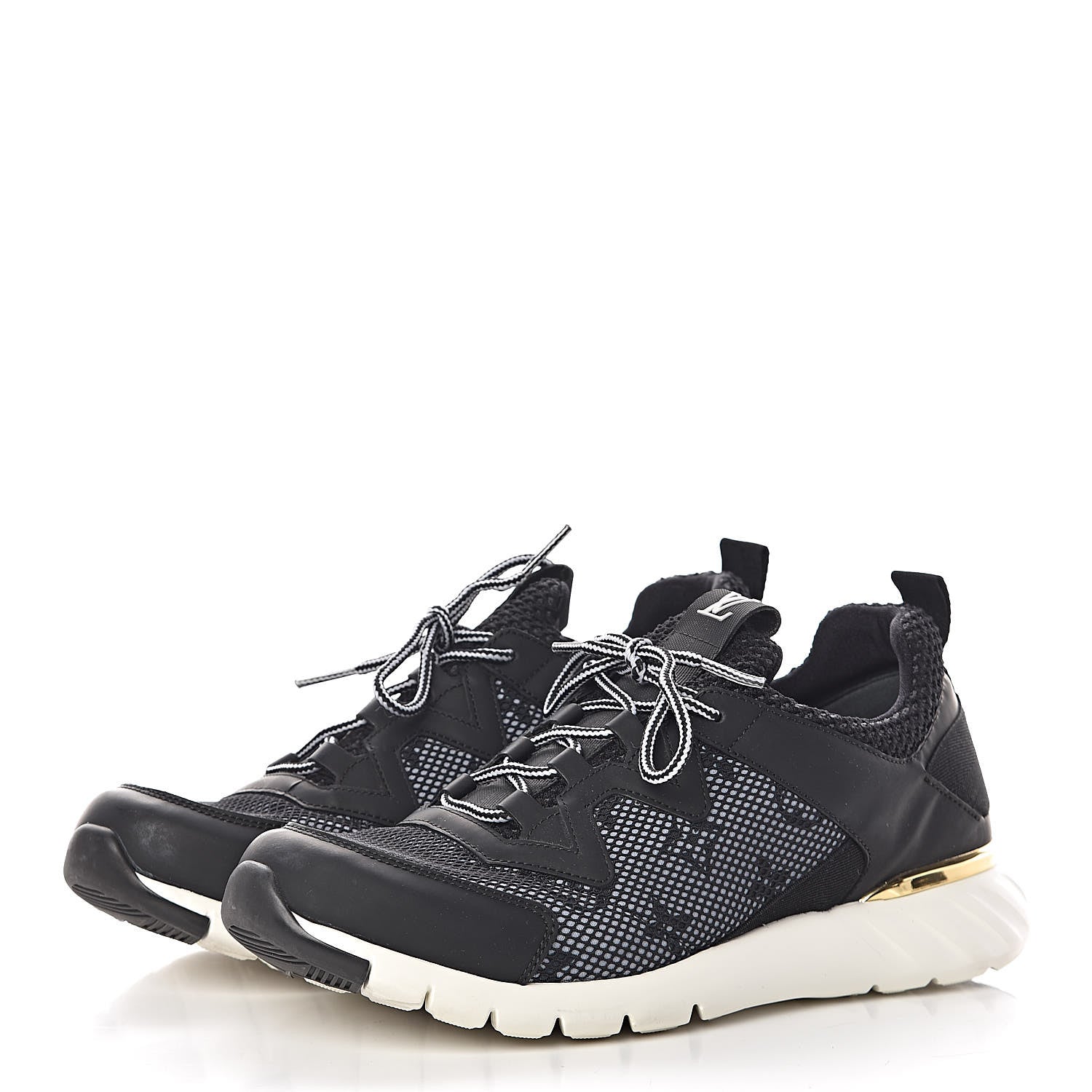 Louis Vuitton Technical Nylon Monogram Rubber Aftergame Sneakers 37.5 Black 3 of 14