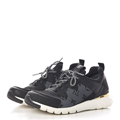 Louis Vuitton Technical Nylon Monogram Rubber Aftergame Sneakers 37.5 Black 3 of 14