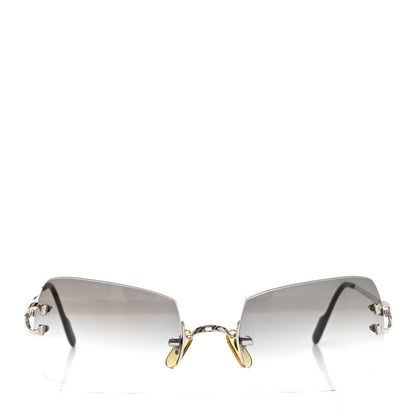 Cartier Metal Rimless C De Cartier 135 Square Sunglasses Silver Black 2 of 7