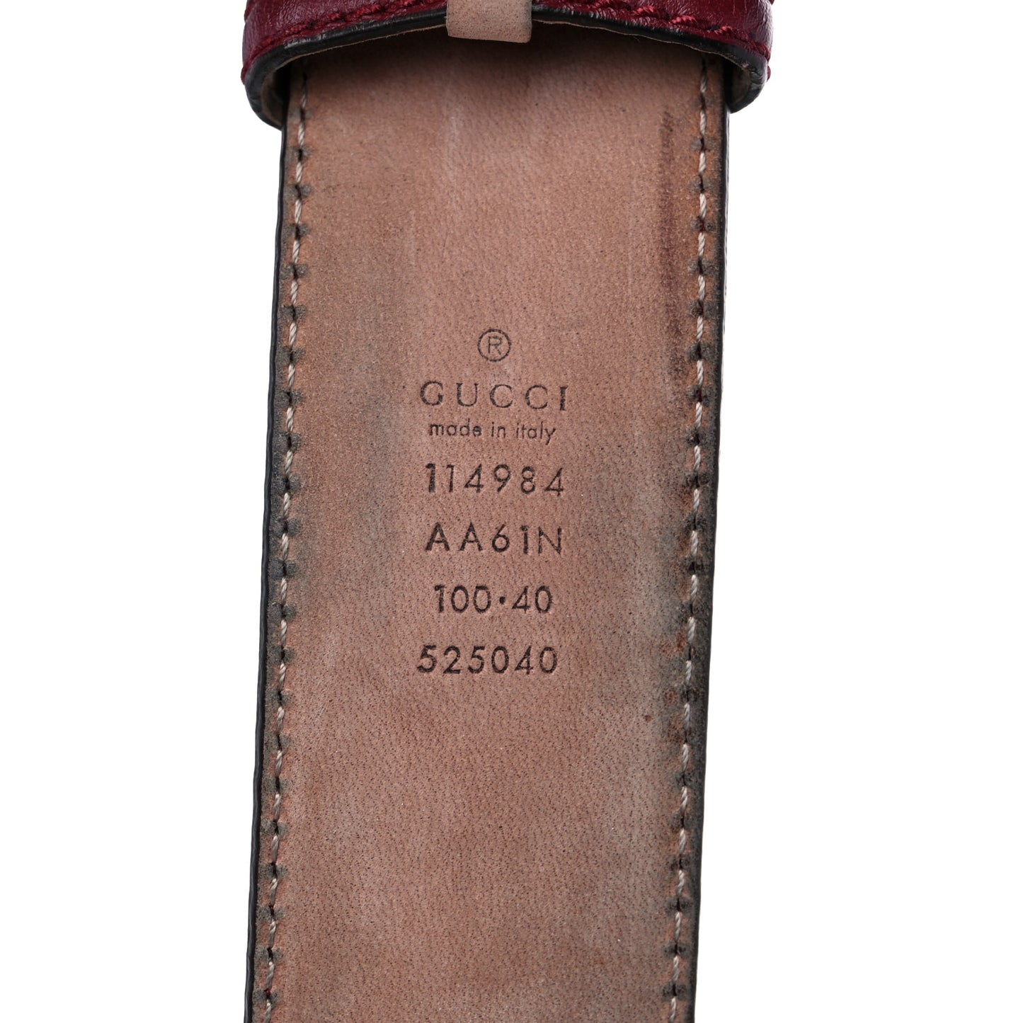 Guccissima Interlocking G Belt 100 40 Dark Red