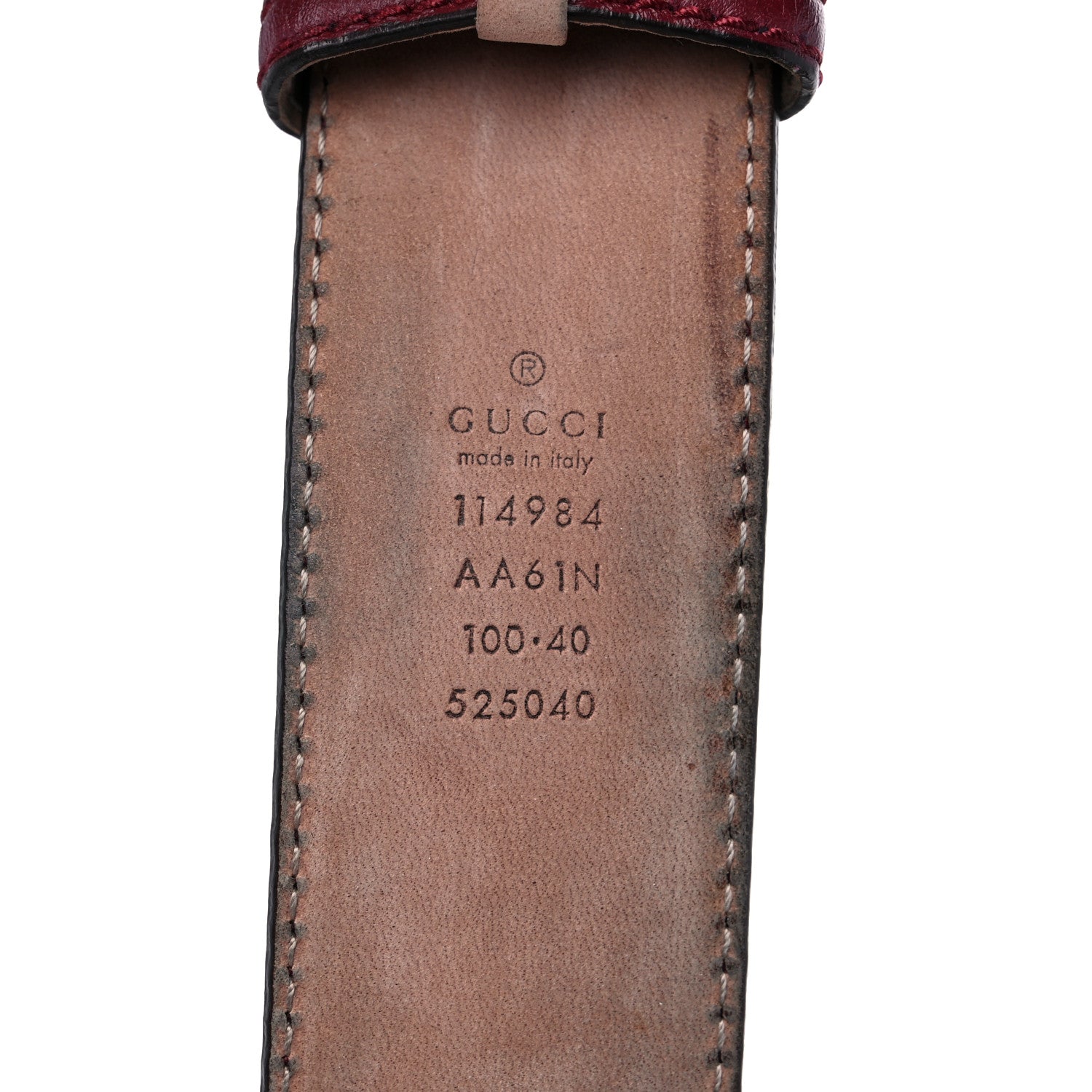 Gucci Guccissima Interlocking G Belt 100 40 Dark Red 3 of 7