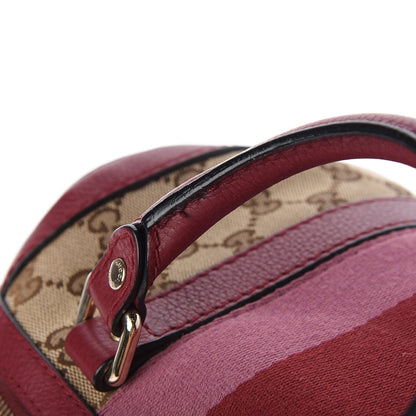 Gucci Monogram Cellarius Calfskin Vintage Web Small Boston Beige Ebony Soft Burgundy Peonia Flower Box Pink 7 of 14