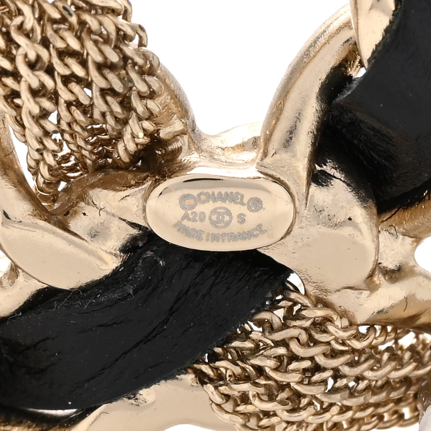 Chanel Metal Chain French New Wave CC Brooch Black Gold 4 of 5