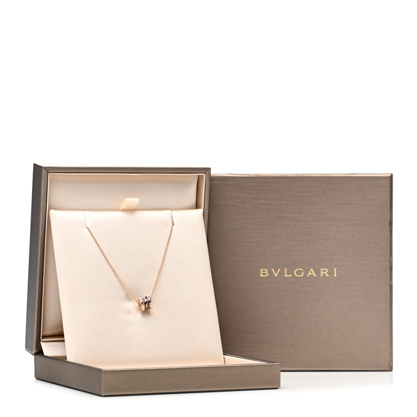 18K Rose Gold Cermet Small B.Zero1 Pendant Necklace