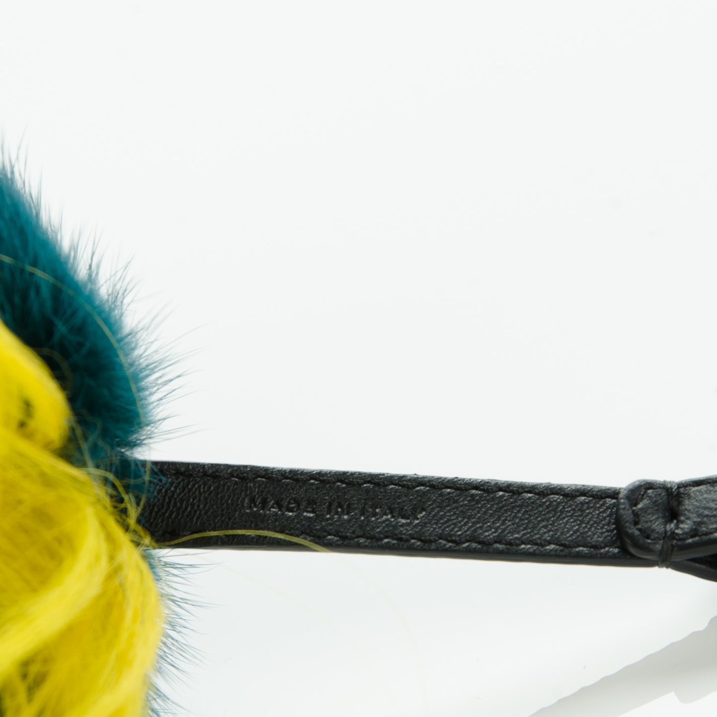 Mink Goat Fur QuTweet Jungle Bag Bug Charm Green Yellow Pink