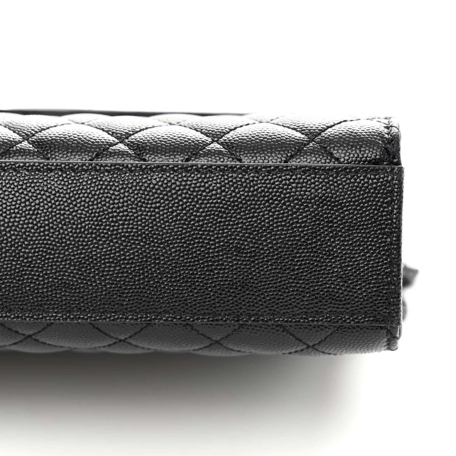Saint Laurent Grain De Poudre Textured Mixed Matelasse Large Triquilt Monogram Monochrome Satchel Black 12 of 13