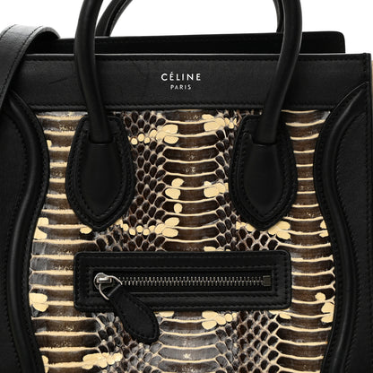 Celine Watersnake Calfskin Nano Tri-Color Luggage Black 8 of 10