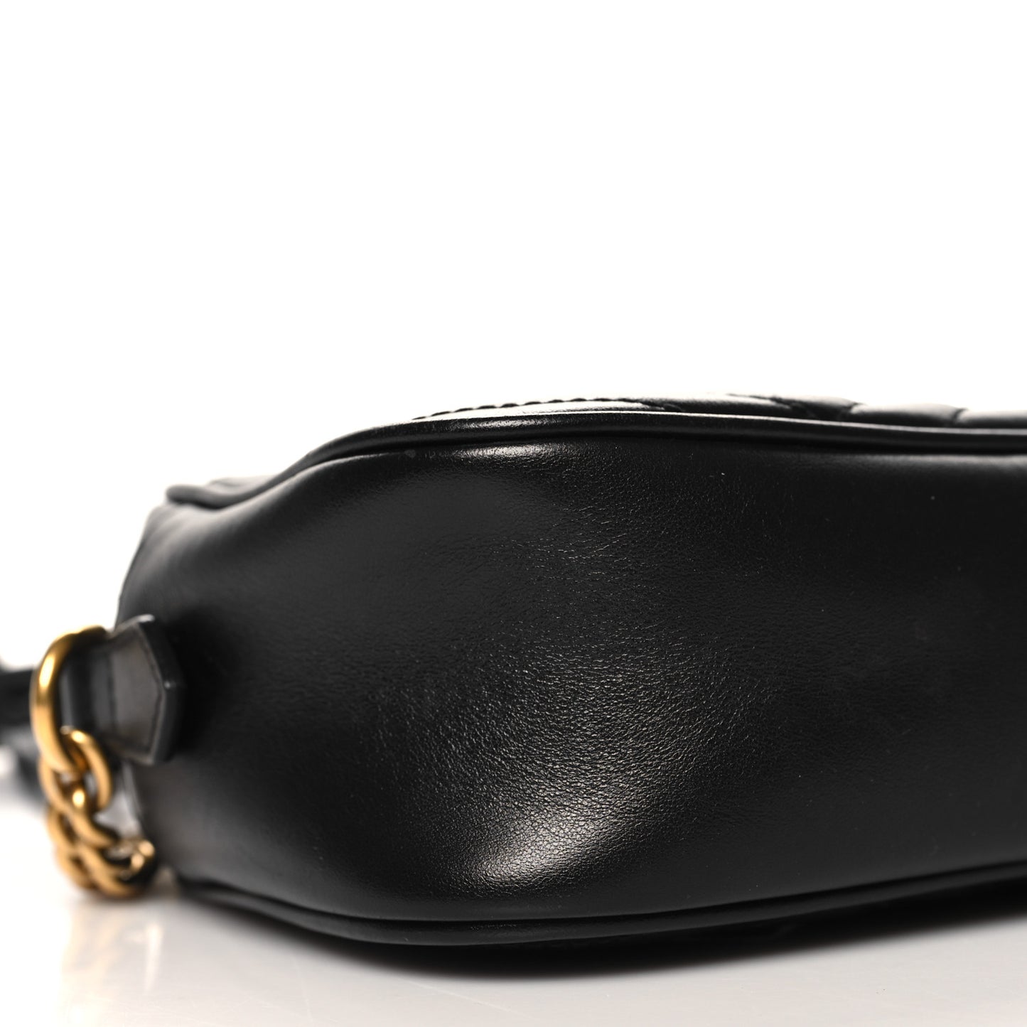 Calfskin Matelasse Small GG Marmont Chain Shoulder Bag Black