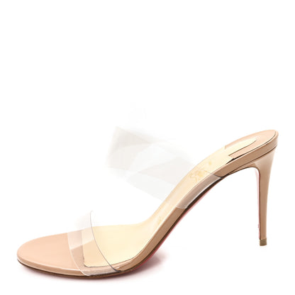 Christian Louboutin Patent PVC Just Nothing 85 Slide Sandals 37 Nude 4 of 27