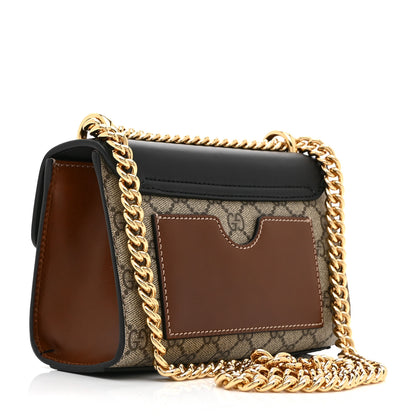 Gucci GG Supreme Monogram Calfskin Small Padlock Shoulder Bag Beige Black Cuir 3 of 11
