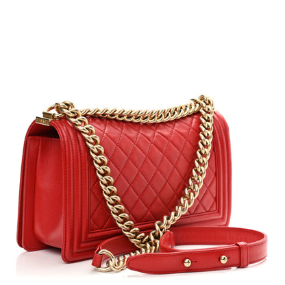 Chanel Lambskin Quilted Medium Boy Flap Red 3 of 10