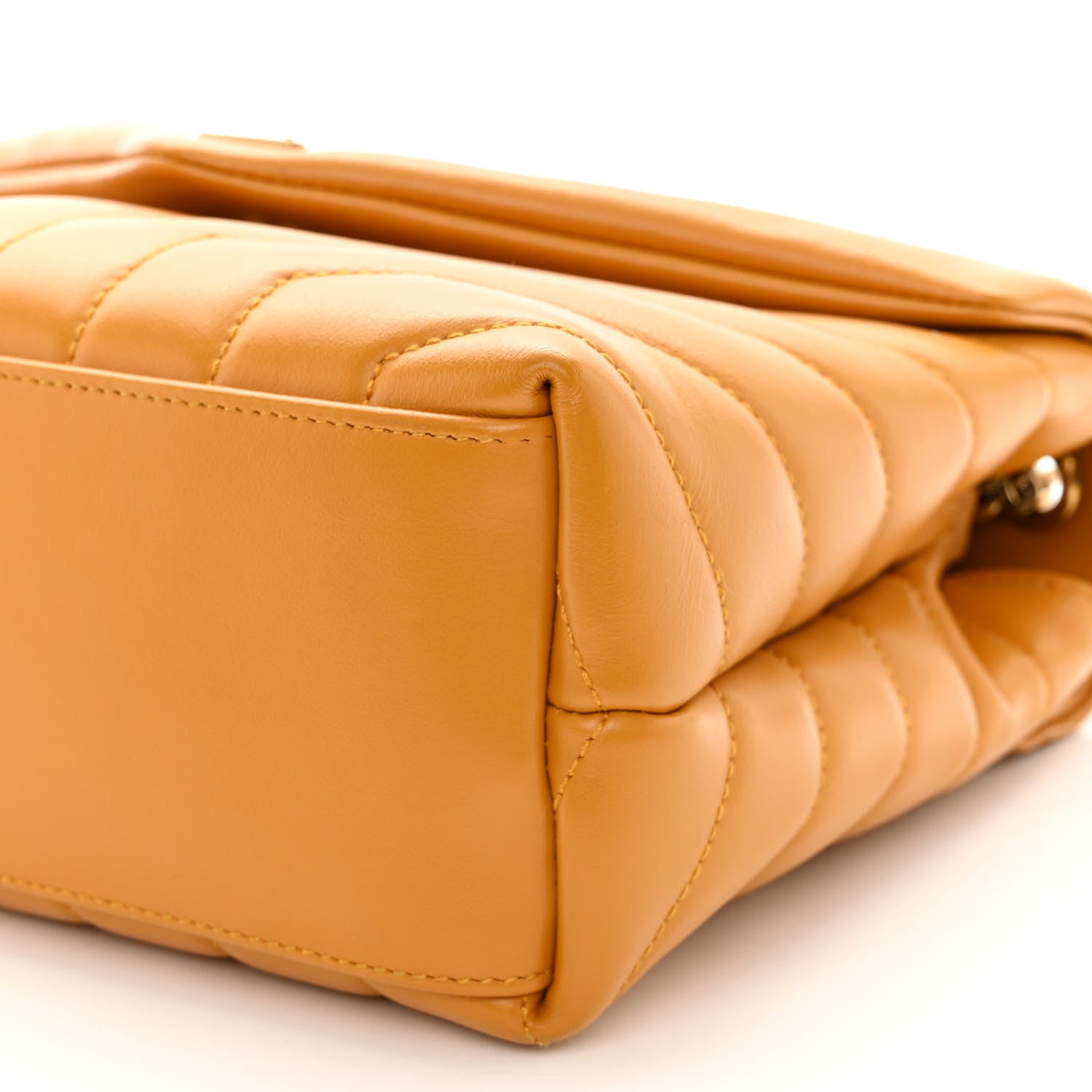 Saint Laurent Calfskin Y Quilted Monogram Small Loulou Chain Satchel Cheddar 9 of 9