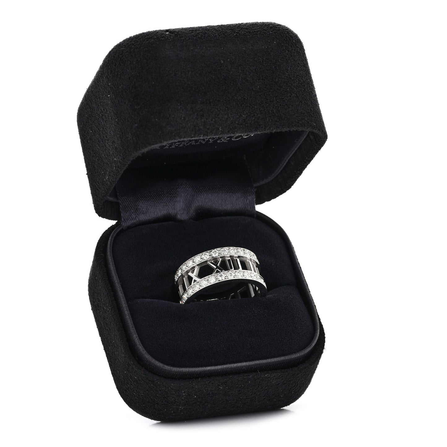 18K White Gold Diamond Wide Atlas Open Ring 54 7