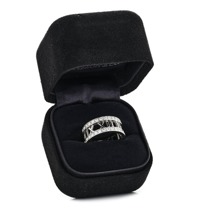 Tiffany 18K White Gold Diamond Wide Atlas Open Ring 54 7 5 of 5