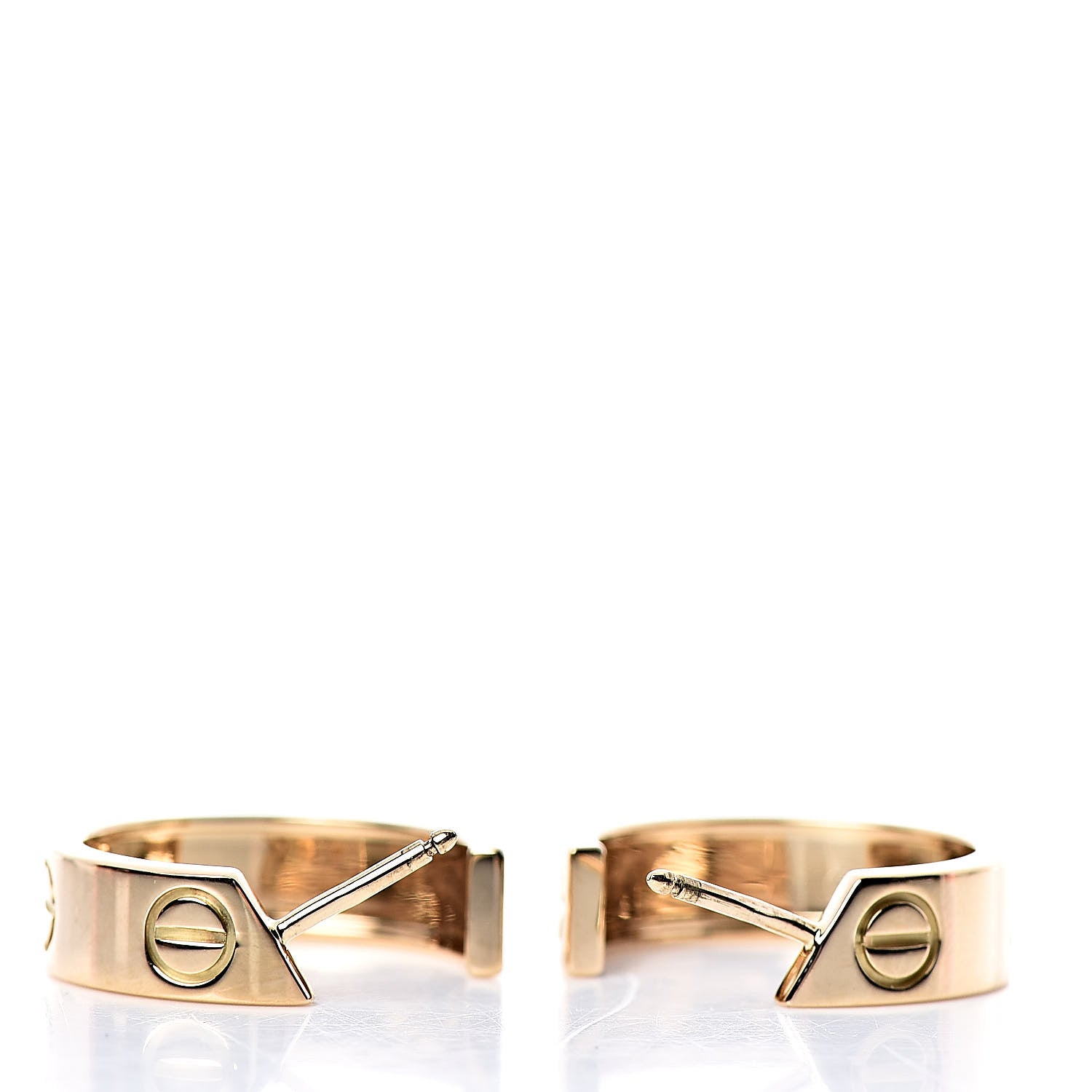 Cartier 18K Yellow Gold 5.5mm LOVE Hoop Earrings 3 of 5