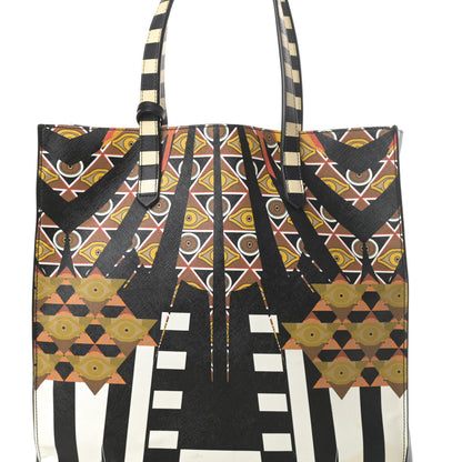 Givenchy Textured Coated Canvas Egyptian Print Medium Stargate Shopper Tote Multicolor 10 of 15