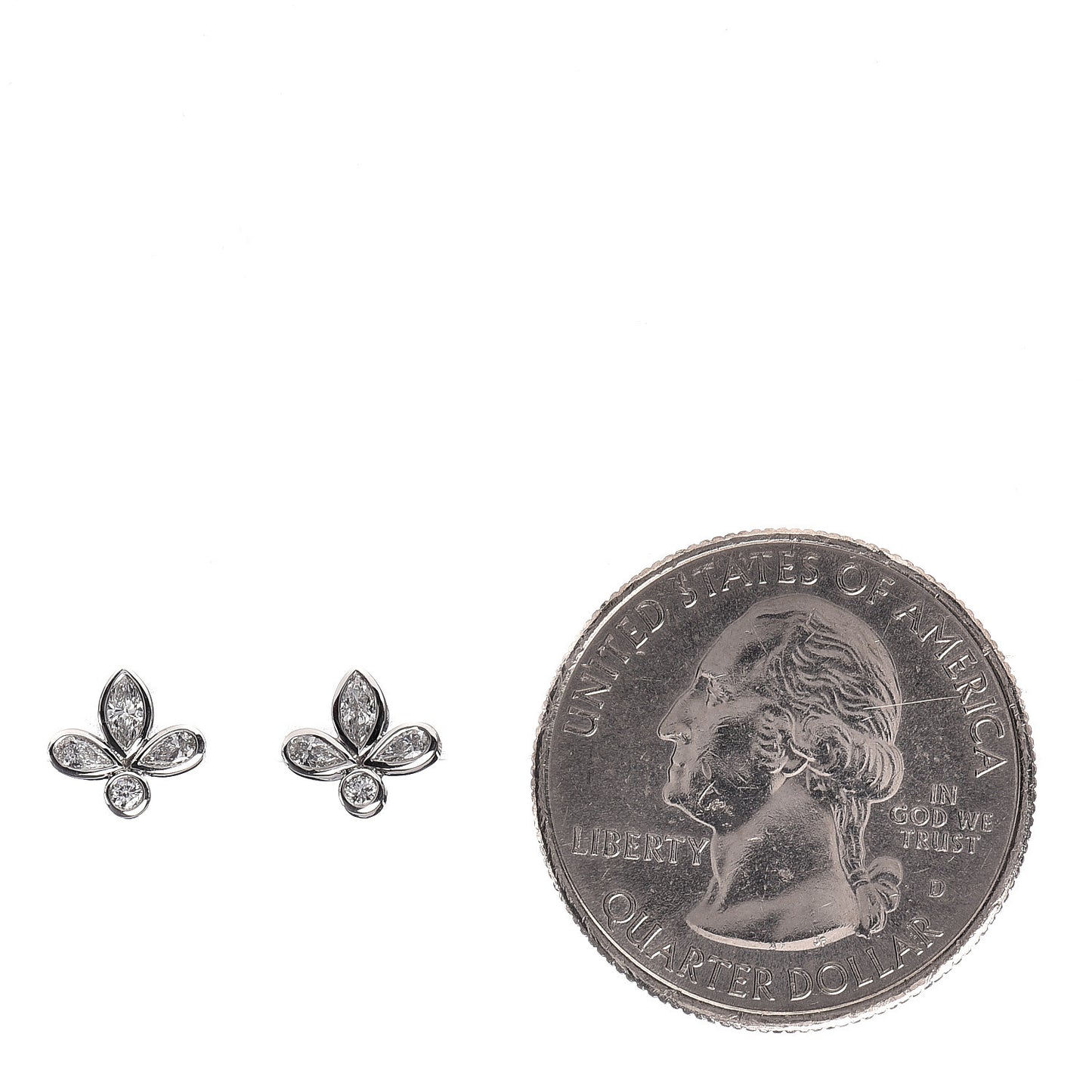 Platinum Diamond Fleur de Lis Earrings