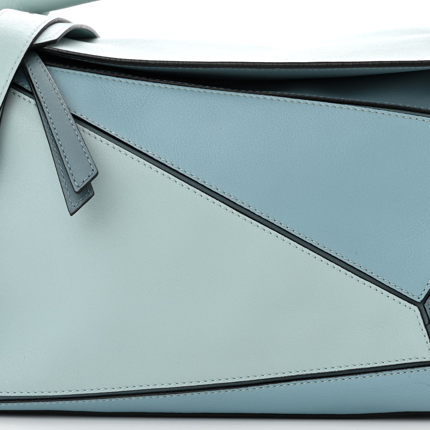 Calfskin Medium Puzzle Bag Aqua Light Blue Stone Blue