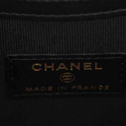 Chanel Lambskin Quilted Chain Top Handle Clutch With Chain Black 5 of 9