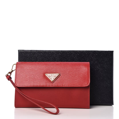 Prada Tessuto Vitello Metal Wristlet Wallet Fuoco 8 of 8